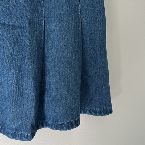 YFB A-Line Blue Denim Pleated Mini Skirt - Picture 5 of 7